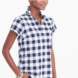 J. Crew Gingham short-sleeve popover shirt